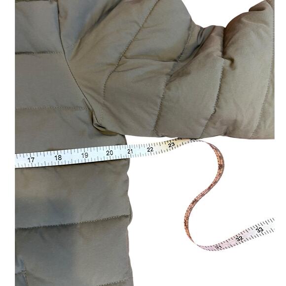 ZARA Light Brown Long Sleeve Full Zip Hooded Puffer Jacket Women's Size Small - Picture 4 of 9